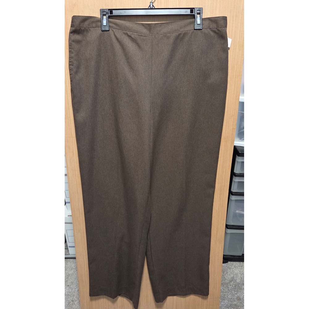 Alfred Dunner‎ Size 18 Women's Brown Elastic Back Waist Pull On Pants Pockets